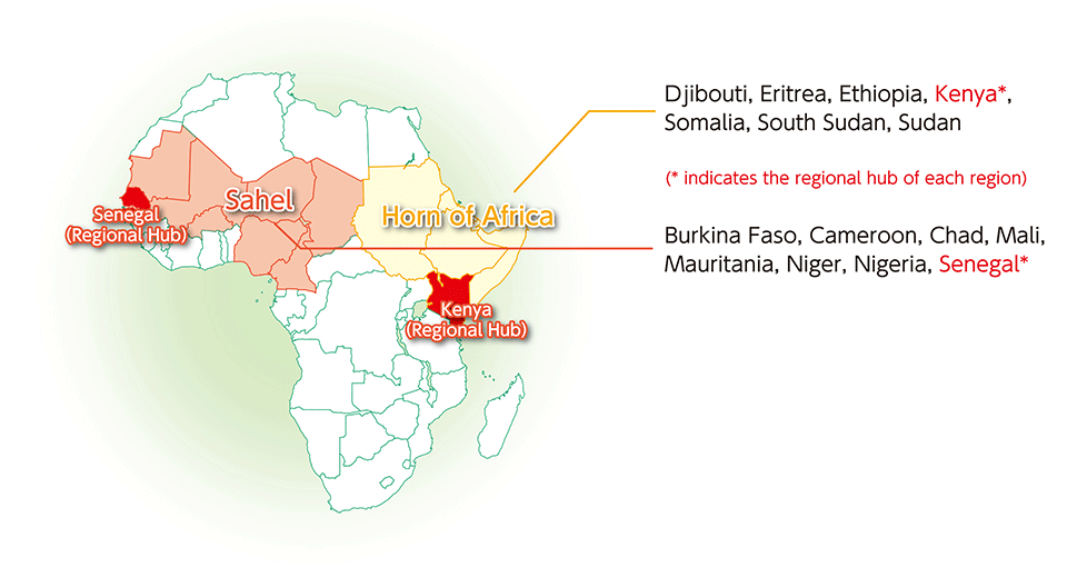 Target countries of the African Initiative